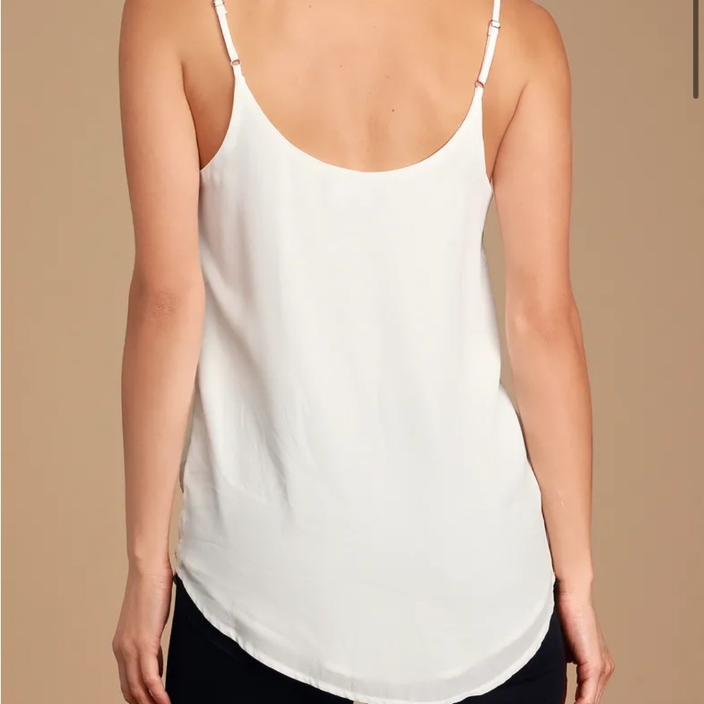 Lulu’s White Mesh Lightweight Tank Top - Slightly Stained - Picture 2 of 10
